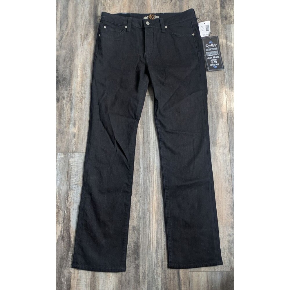 Miraclebody by Miraclesuit Black Katie Jeans Denim Slim Straight Leg Size 10 NEW